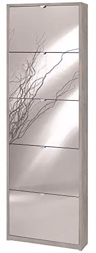 Sarmog Kit SCARPIERA 5 Ante A RIBALTA Frontale con Specchio H190 L63 P18 Cm Finitura Cemento Sk555spk