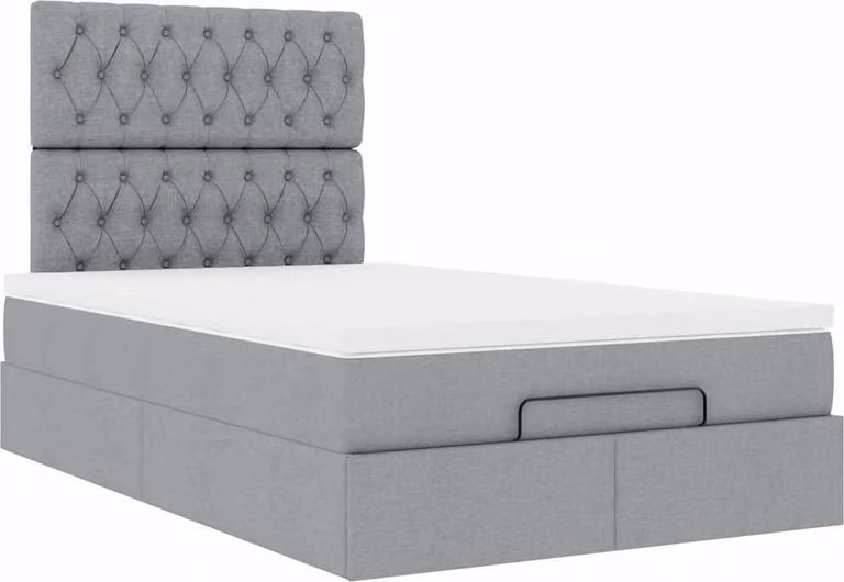 Struttura Letto Pouf con Materasso 120x200 cm in Tessuto