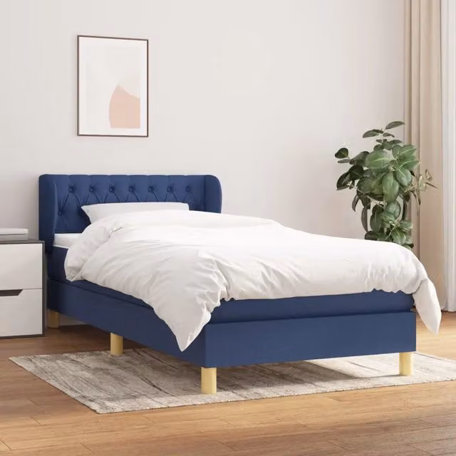 Giroletto a Molle con Materasso-Struttura Letto Blu 80x200 cm inTessuto 550026