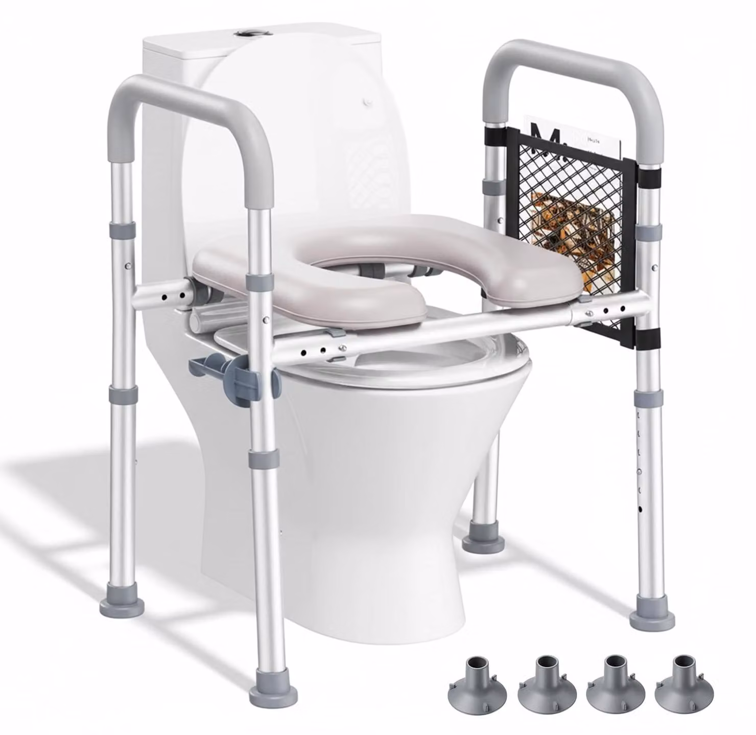 Solidchoice - Rialzo per WC regolabile con braccioli, ideale per anziani