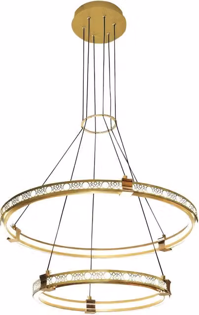 Lampada a sospensione LED Toolight Lhj037-cp2 moderna in metallo oro/ottone con luce bianca calda