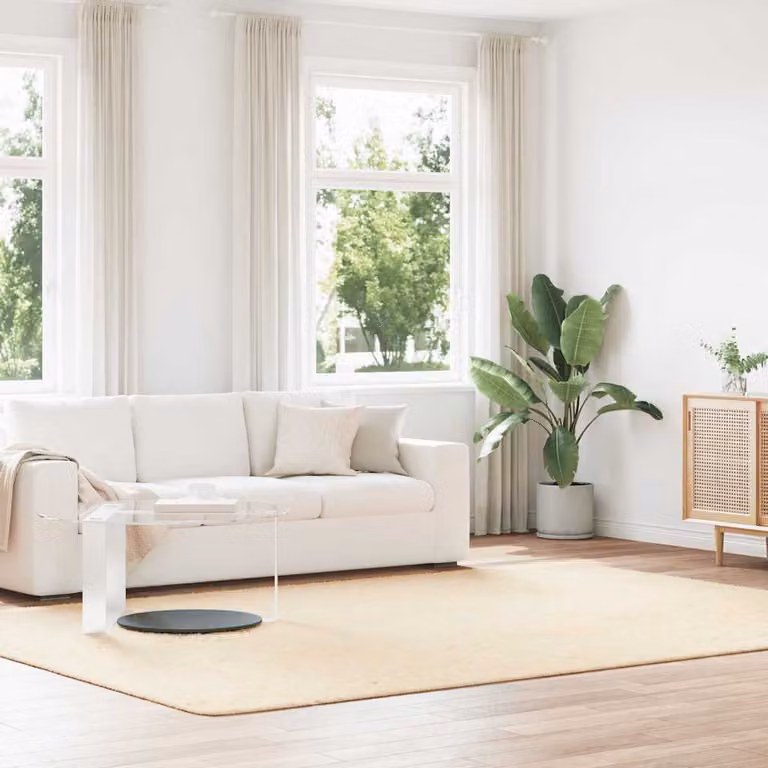 Tappeto Shaggy a Pelo Lungo vidaXL NAVARRA Crema Beige in Poliestere L: 240 cm, P: 340 cm