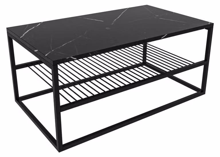Tavolino in legno "Asude" - 95 x 55 x 42 cm - Nero