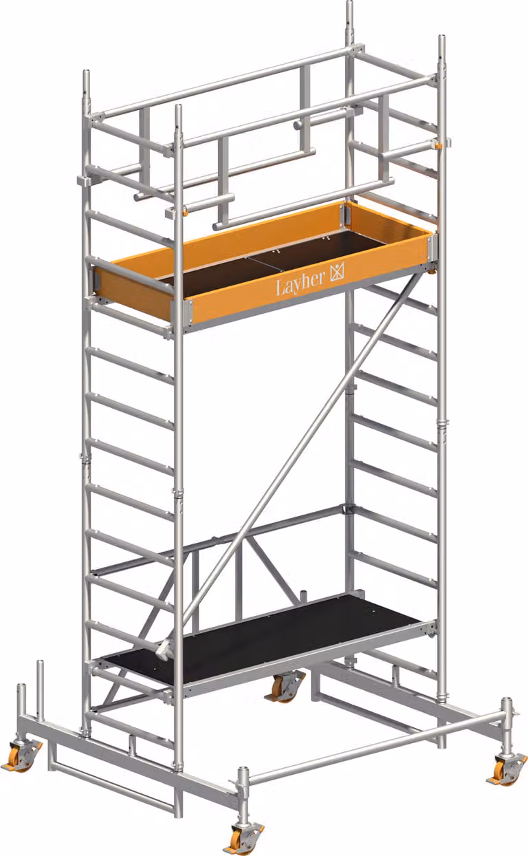 Ponteggio mobile Layher ZIFA P2 Safety Plus con doppia ringhiera 4,76 AH