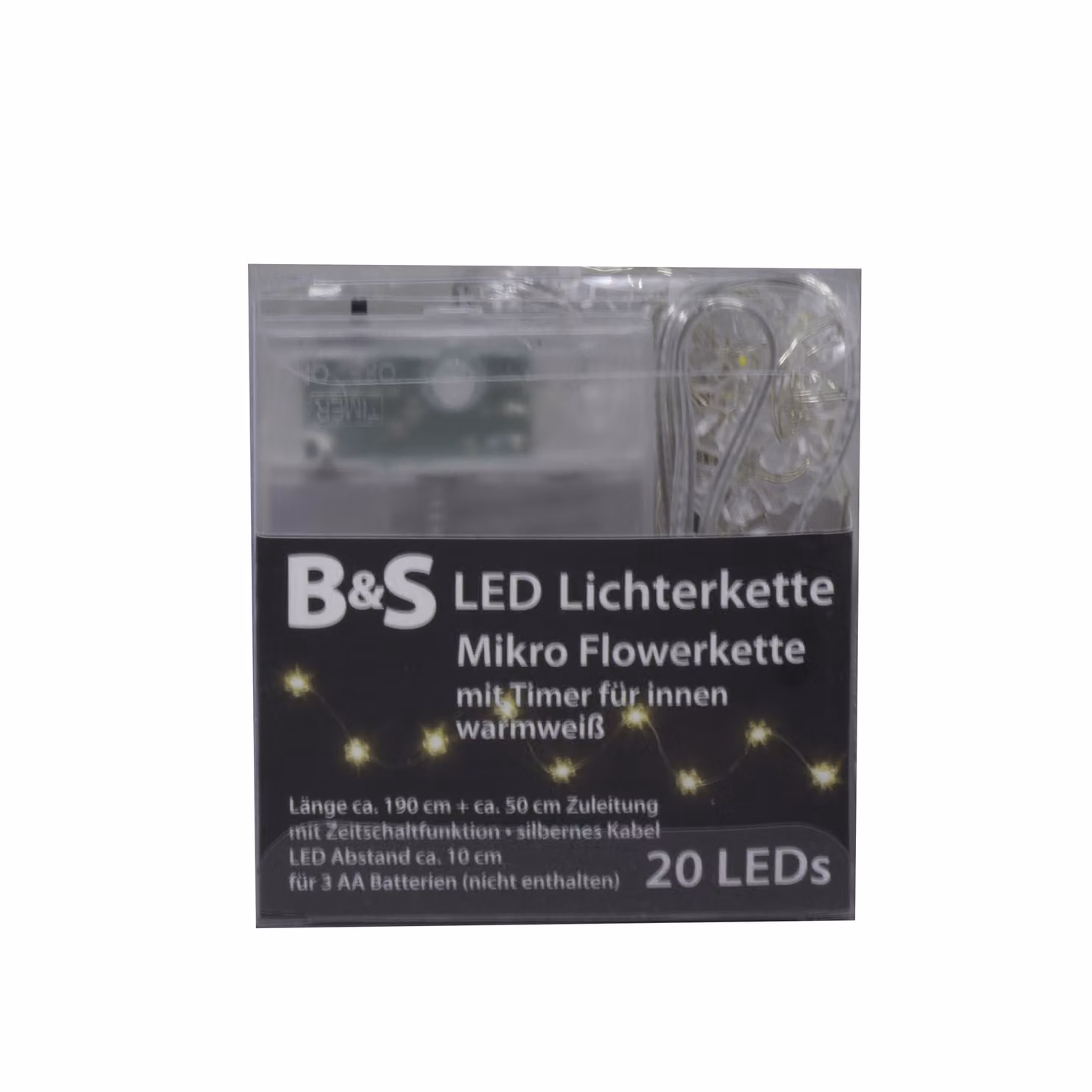 Luci fiabesche Mirko catena di fiori 20 LED funzione timer per interni