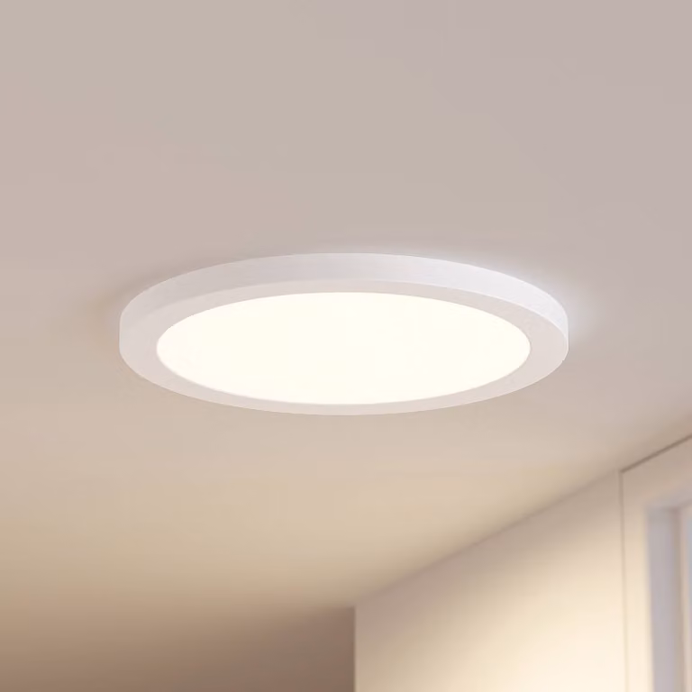 Plafoniera LED Aureka PRIOS, Bianco / Opale, Soggiorno / Sala da pranzo, Alluminio, Moderno, Plafoniera LED