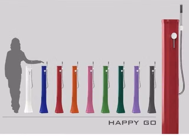 Doccia solare da esterno HAPPY GO 19 LITRI in polietilene, con doccetta mobile - Doccia Solare Da Esterno Happy Go 19 Litri In Polietilene, Con Doccetta Mobile Colore Blu Colore: Antracite