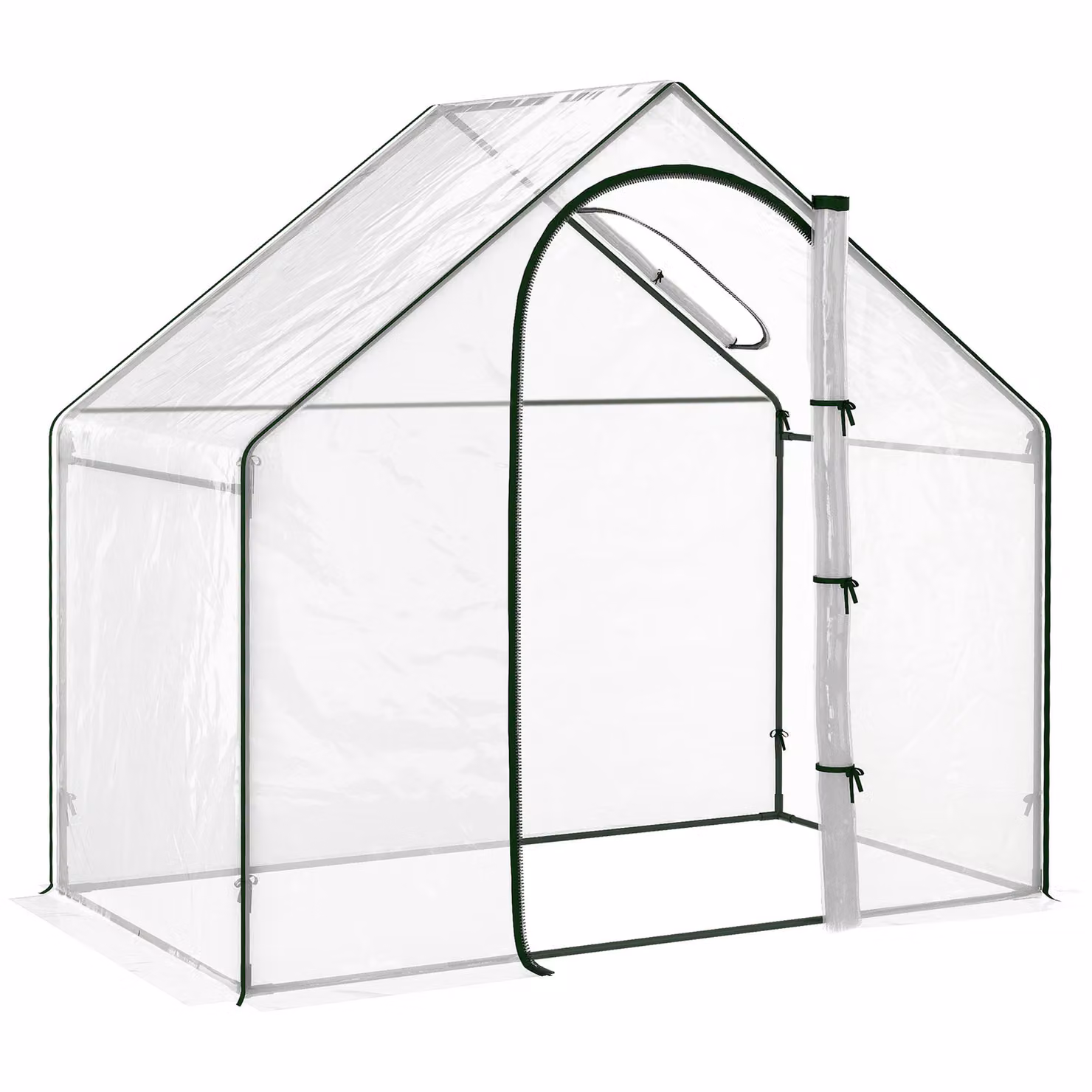 Outsunny serra da giardino, balcone, terrazza, serra per pomodori, 1,8 L x 1 L x 1,68 H m, plastica impermeabile, acciaio, trasparente, verde