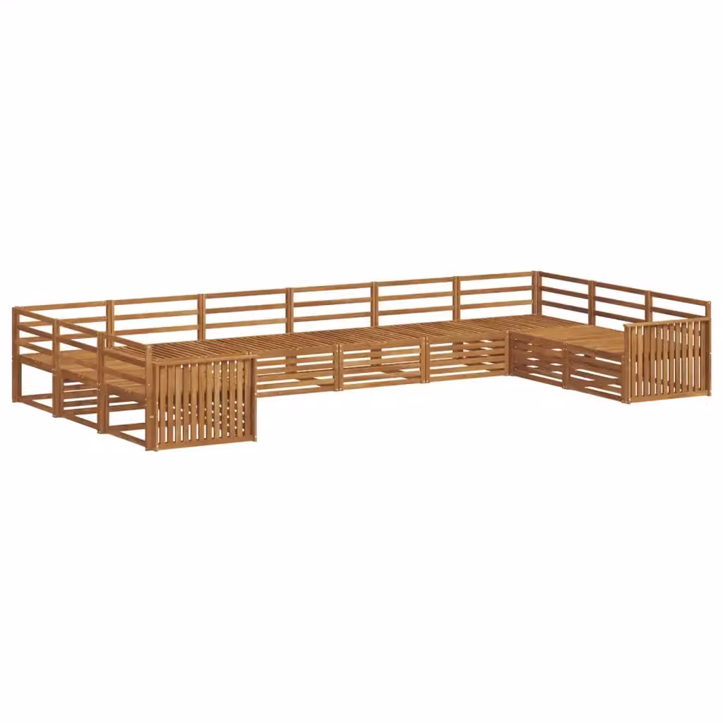 Set di divani da giardino a L vidaXL in legno di acacia massello marrone con cuscini inclusi – 2