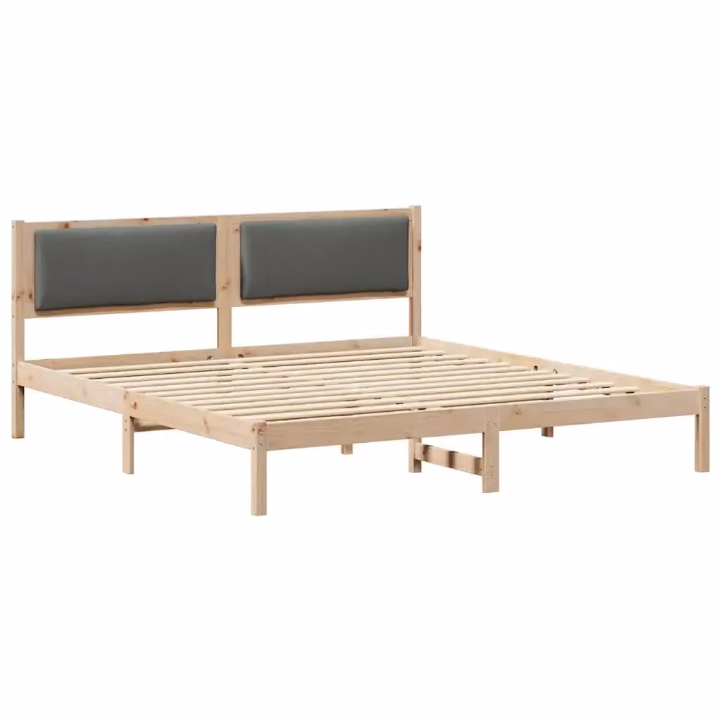 Struttura del letto vidaXL in pino massello grigio L/P/H: 200 x 200 x 205,5 cm – 2