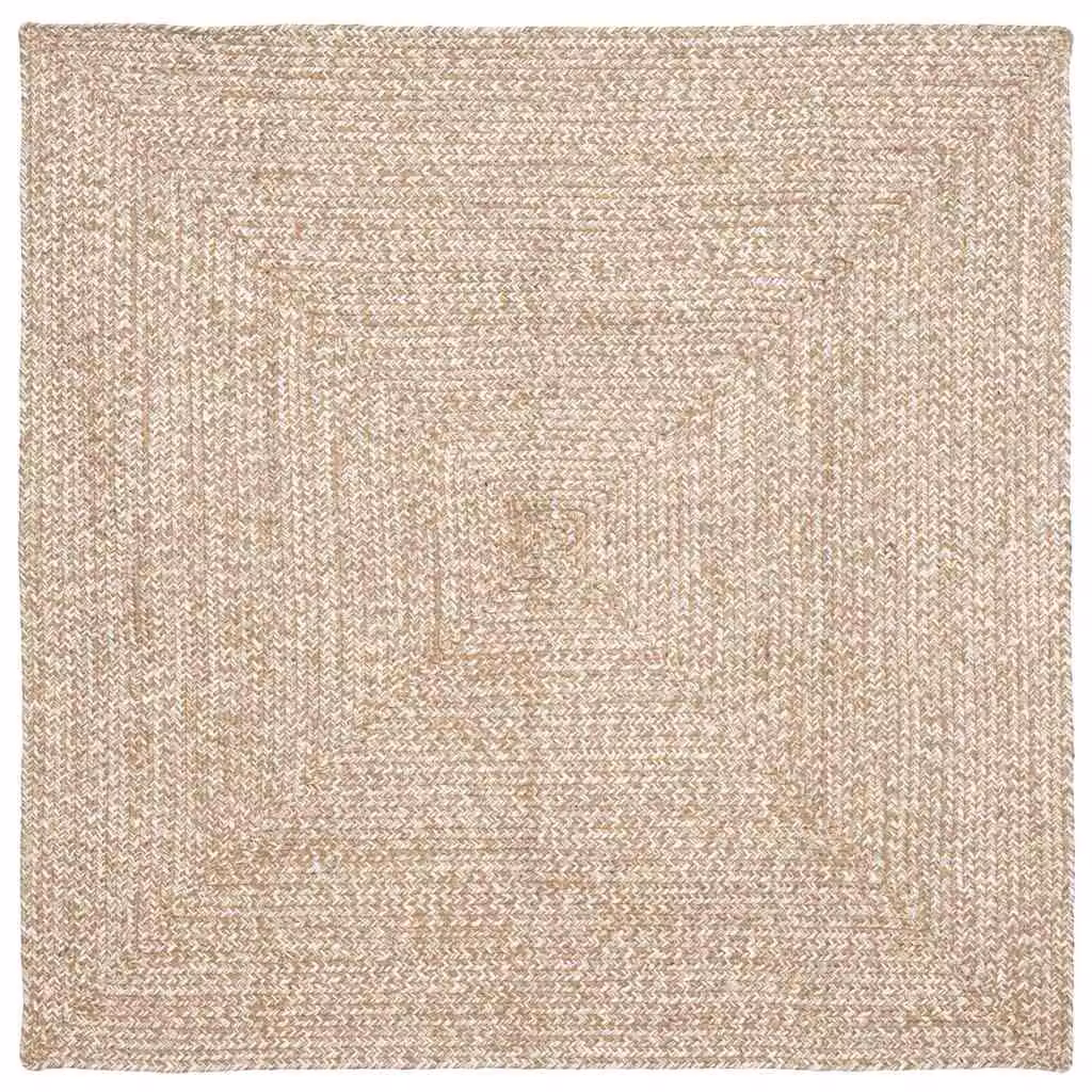 vidaXL Tappeto da Area Naturale e Bianco 120 x 120 cm Juta