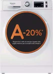 Lavatrice a carica frontale Hotpoint Ariston a libera installazione, capacità 9,0 kg, 1400 giri, colore bianco