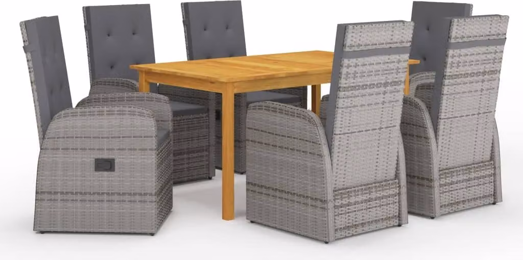 Maison Exclusive - Set da pranzo da giardino da 7 pezzi, grigio