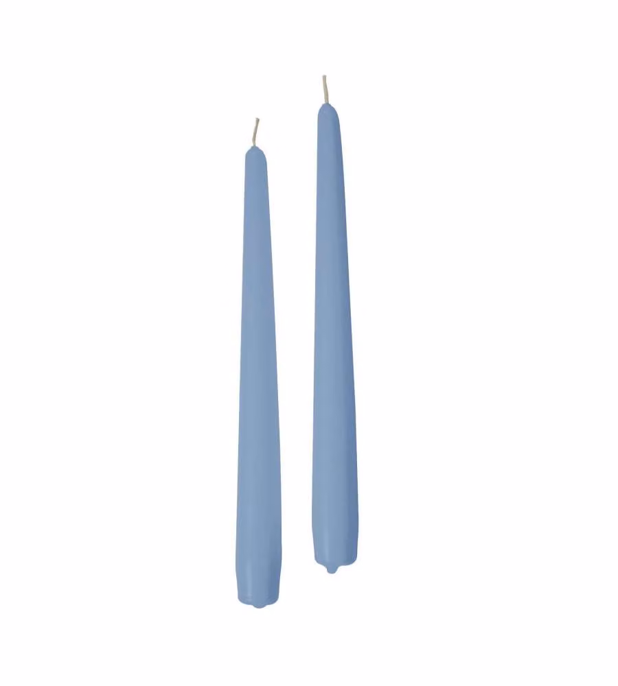 CERERIA DI GIORGIO Candele Coniche Dusty Blue 25 cm 2 pz in Cera di Paraffina