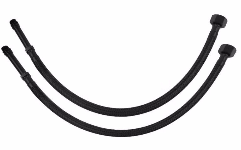 Tubo flessibile nero in nylon intrecciato M10x3/8", lunghezza 40 cm