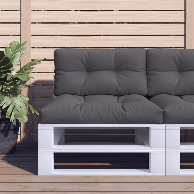 vidaXL Cuscino per Pallet Antracite in Poliestere, L/P/H: 70 x 40 x 12 cm