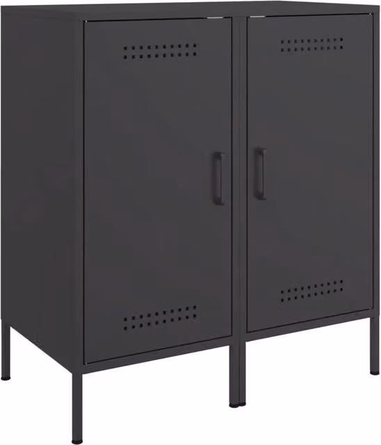 Set di 2 Credenze Design In in Acciaio Nero per Soggiorno o Sala da Pranzo L/P/H: 36 x 39 x 79 cm