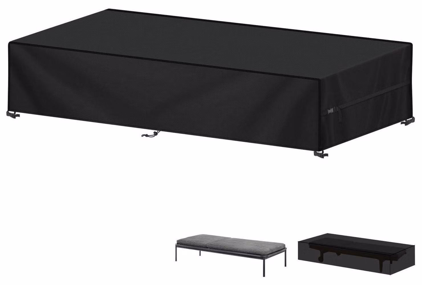 Telo protettivo per sdraio, dimensioni 210x75x40 cm, tessuto Oxford 420D, impermeabile e resistente al vento