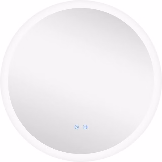 Specchio da bagno rotondo Kleankin con luci LED regolabili, controllo touch e funzione antiappannamento, Ø 60 cm