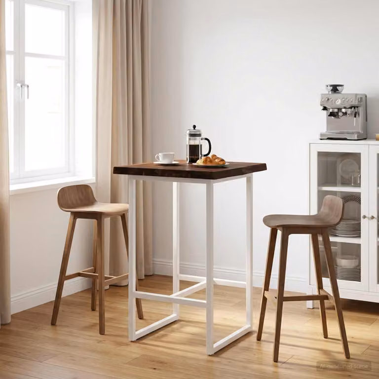 Piano del tavolo quadrato in legno di acacia con bordo naturale vidaXL, marrone, L 50 cm x P 50 cm x H 3 cm