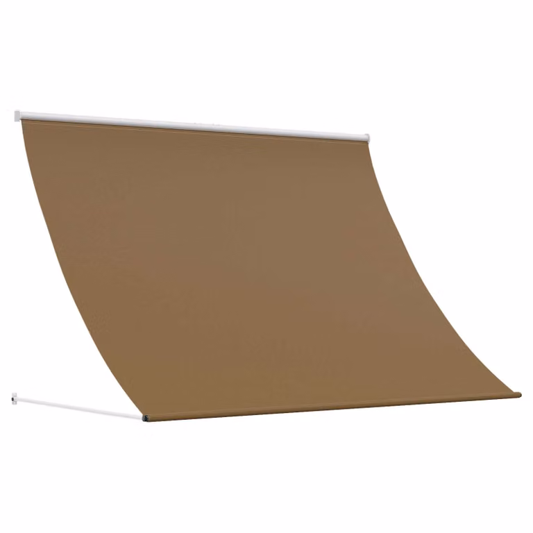Tenda da Sole vidaXL Beige con Bracci a Caduta, L: 400 cm, P: 150 cm