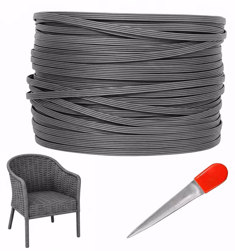 Kit di riparazione per rattan: 130 metri di rattan in plastica PE, completo di strumento per l'intreccio