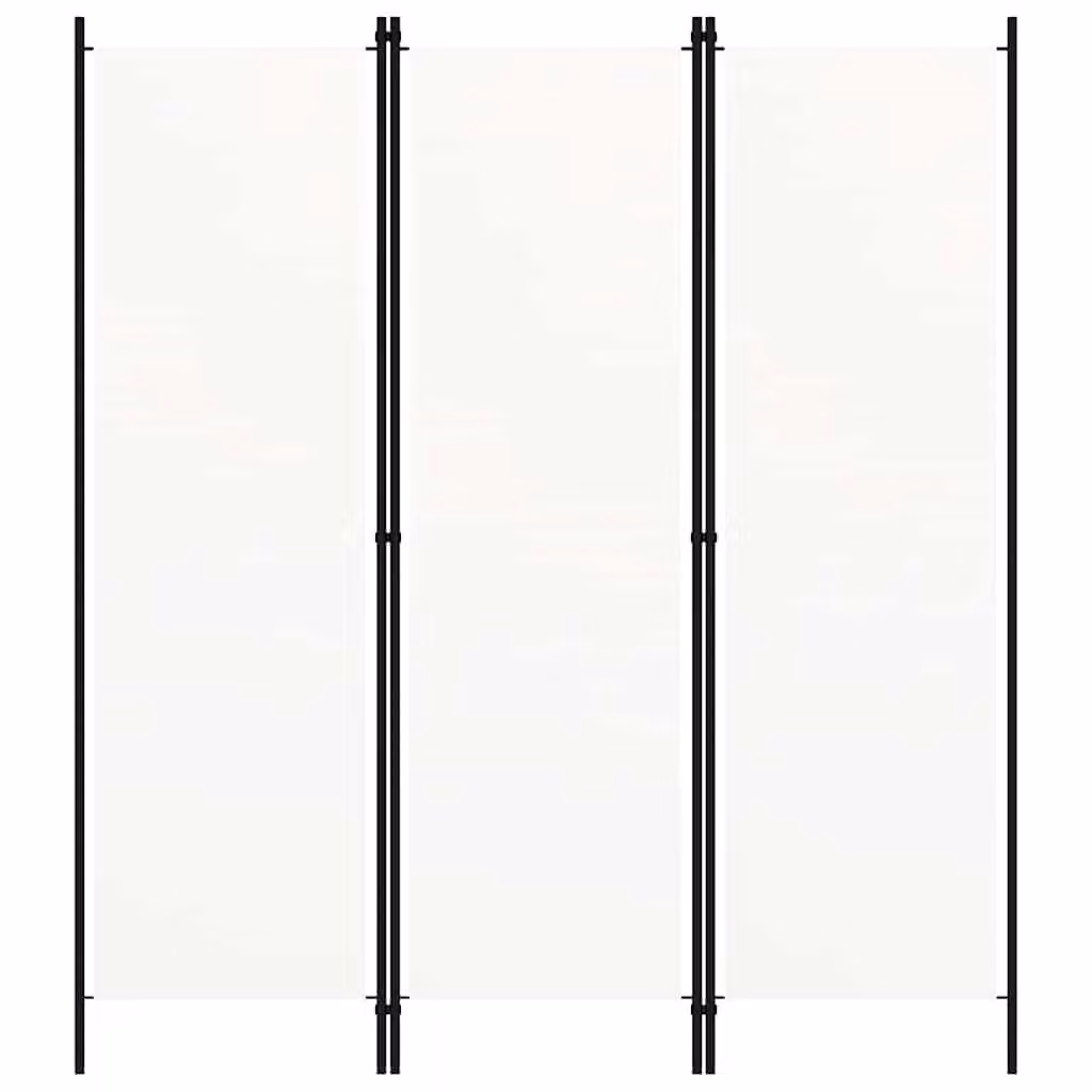 vidaXL Paravento a 3 Pannelli Bianco L: 150 cm, H: 180 cm