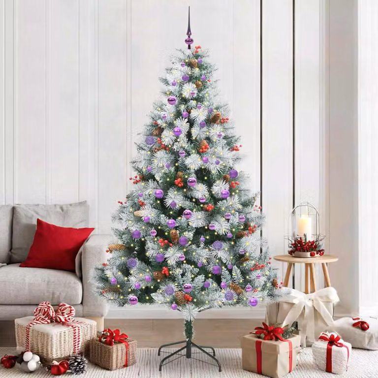 Maison Exclusive - Albero di Natale artificiale, verde e bianco, 210 cm