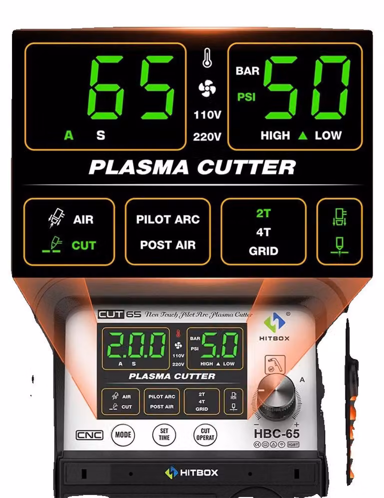 Tagliasoldatura a plasma, tecnologia IGBT, funzionalità CNC, modello HBC65, spina di tipo europeo