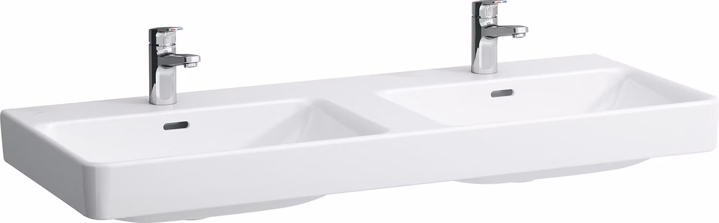 LAUFEN PRO S lavabo double, 3 trous pour robinet, avec trop-plein, 1200x460mm, H8149660001081, H8149660001081