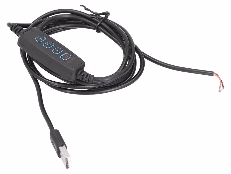 Cavo per interruttore LED, 2 metri, dimmerabile, con connessione USB, 5V, per uso interno ed esterno