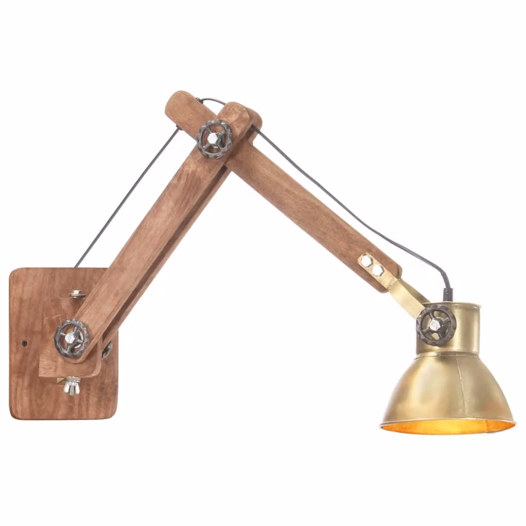 Applique stile industriale in ottone rotondo E27