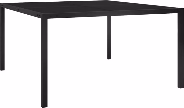 Maison Exclusive - Tavolo da giardino 130x130x72 cm in acciaio nero e vetro