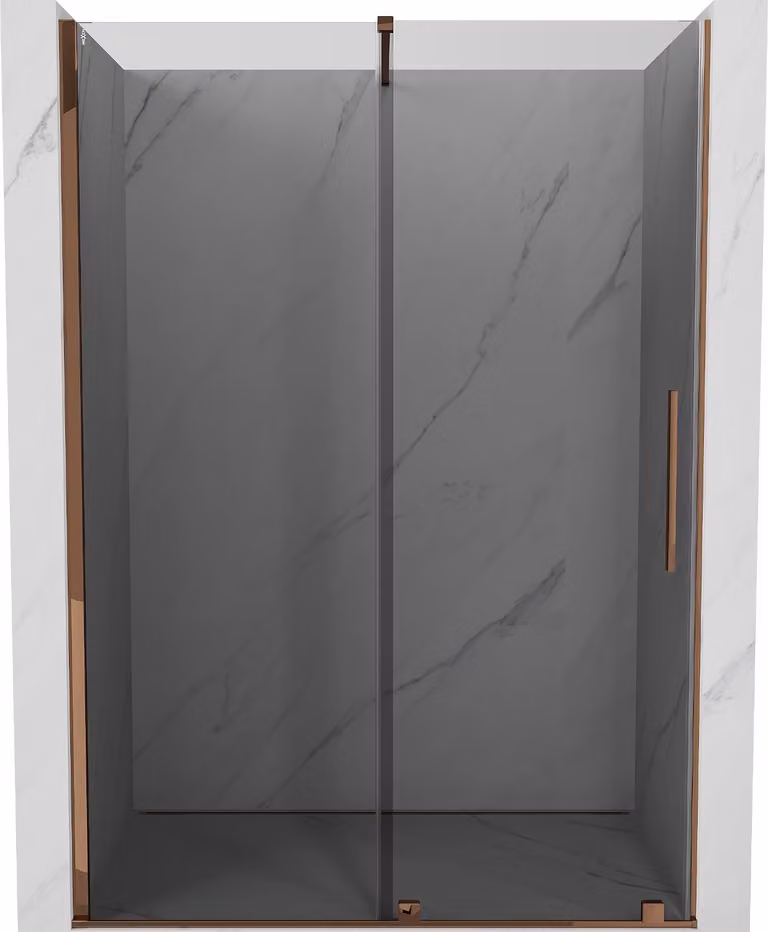Mexen Velar porta doccia scorrevole 140 cm, grafite, oro rosa - 871-140-000-41-60