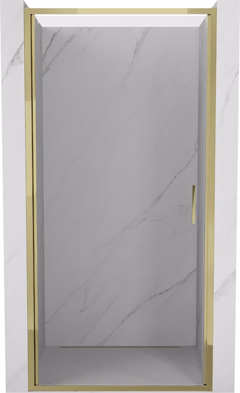 Mexen Exo porta doccia a battente 60 cm, trasparente, dorato - 817-060-000-50-00