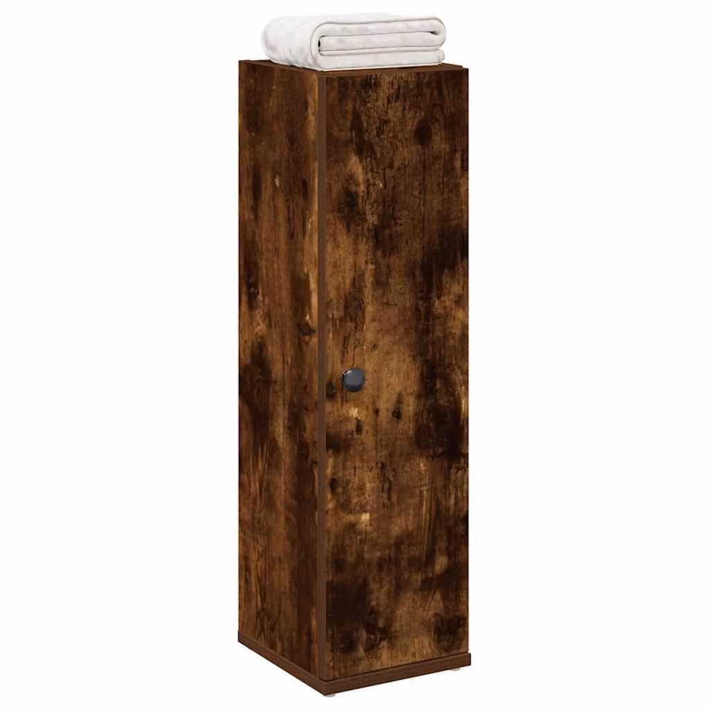Mobile da bagno vidaXL con portarotolo in legno Rovere Fumo, L/P/H: 20,5 x 22 x 72 cm