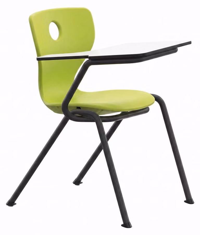 Sedia ergonomica per studenti, dotata di ripiano scrivania e struttura in metallo robusta