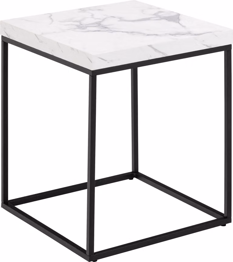 Tavolino da caffè Barossa da 40 cm con decorazioni in marmo bianco.
