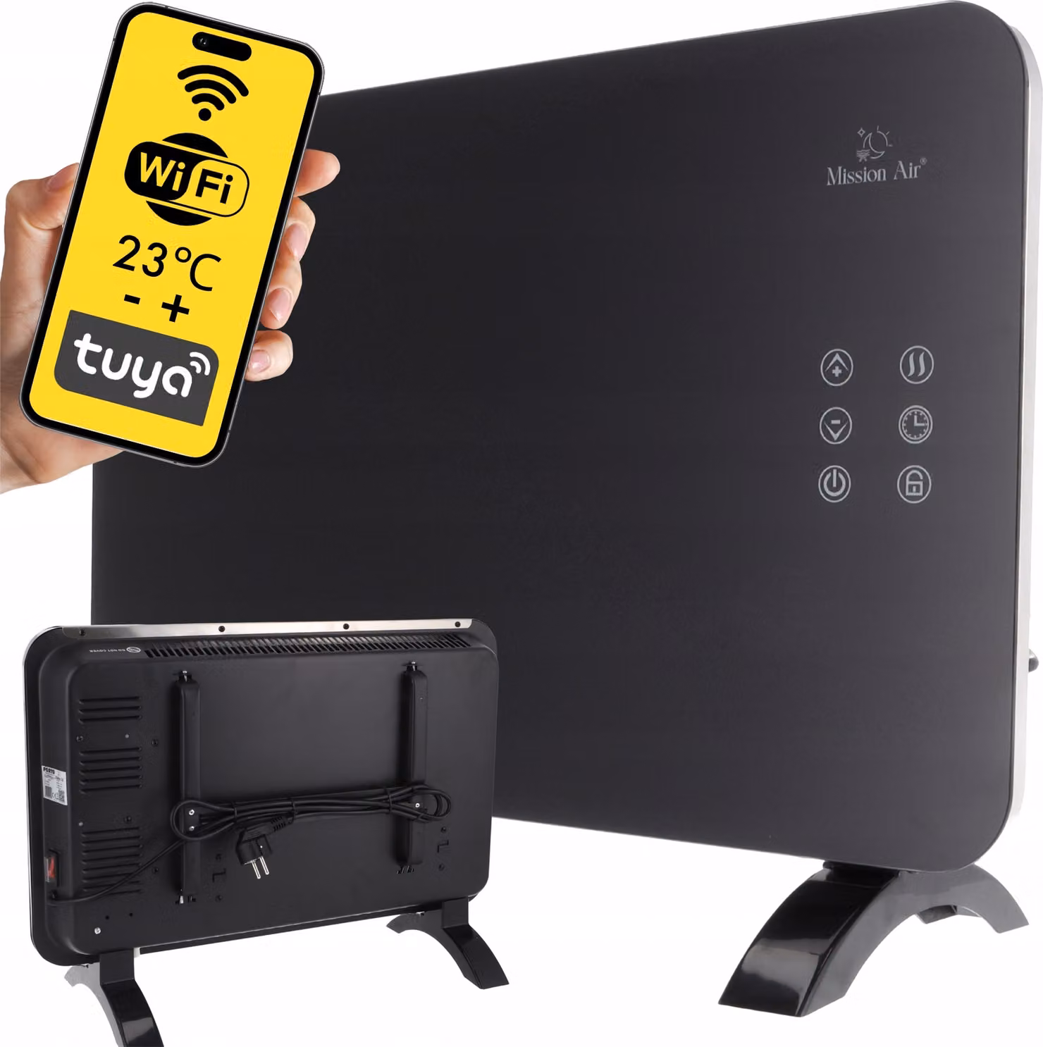 Riscaldatore a condensazione PORTO WiFi 1000W Nero