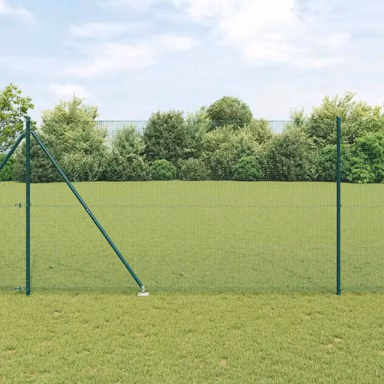 Palo per recinzione vidaXL in acciaio rivestito in PVC verde per installazione interrata