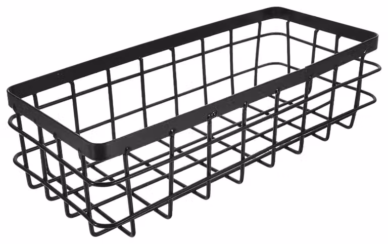 Cesto portaoggetti, elegante e semplice - Cesto in filo metallico - Organizzatore - Supporto da parete - Accessori per la cucina - Accessori per il bagno - Scaffale portaoggetti