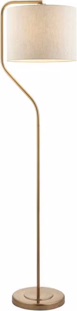 Lampada da terra ottone con paralume lino E27 Endon