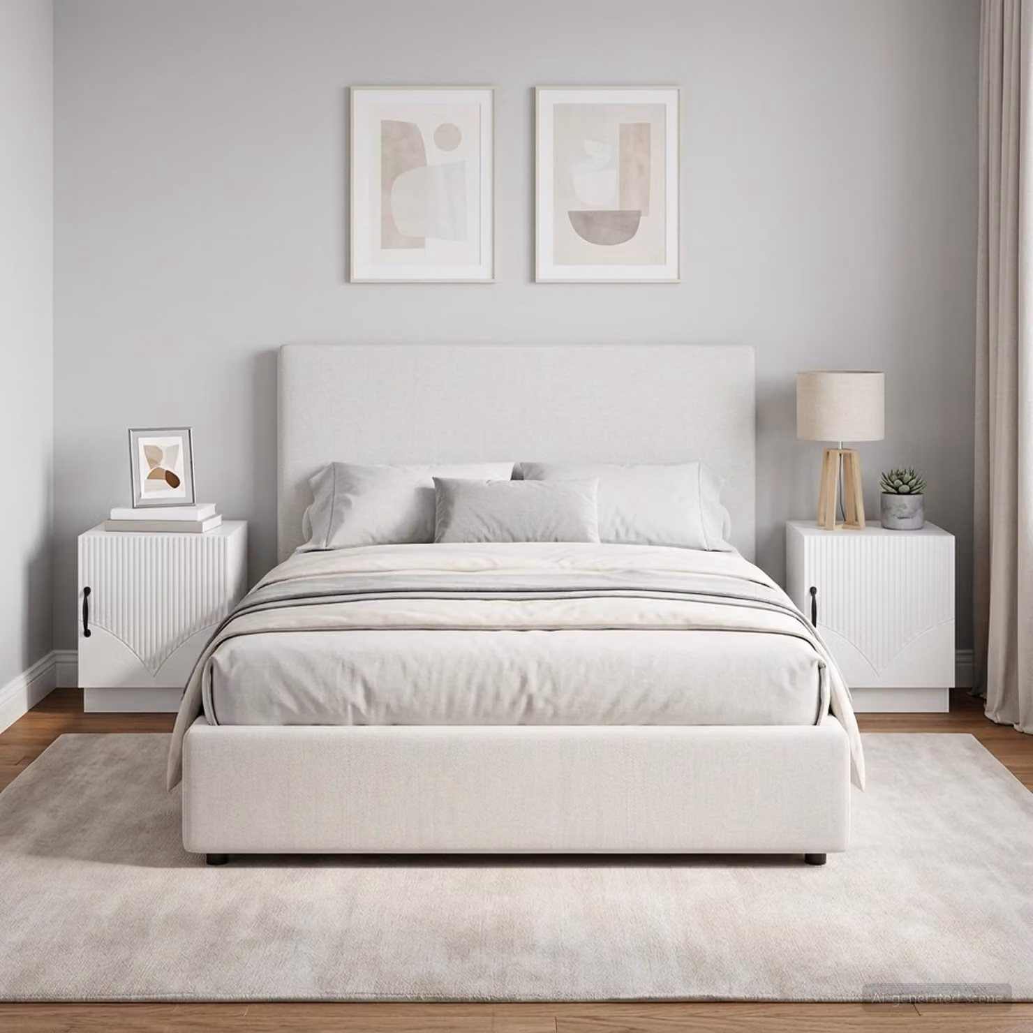 Set di 2 comodini moderni vidaXL in bianco lucido L 43 cm x P 34,5 cm x H 47 cm