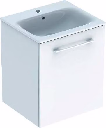 Geberit Selnova Square - Mobile lavabo 635x538x480 mm, con lavabo, 1 anta, bianco lucido 501.248.00.1