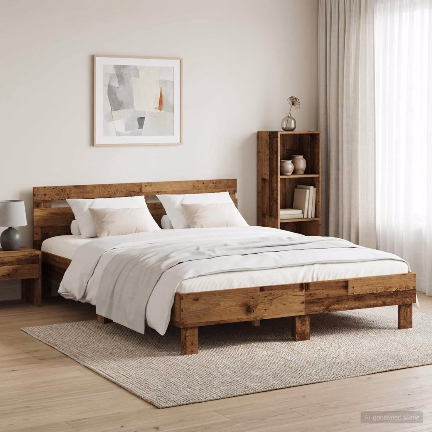 Struttura del letto moderna vidaXL in legno marrone L/P/H: 200 x 120 x 70 cm