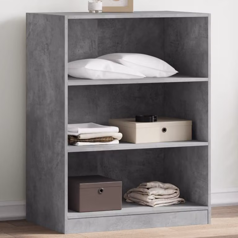 Armadio vidaXL in legno multistrato grigio opaco con ripiani L/P/H: 77 x 48 x 102 cm