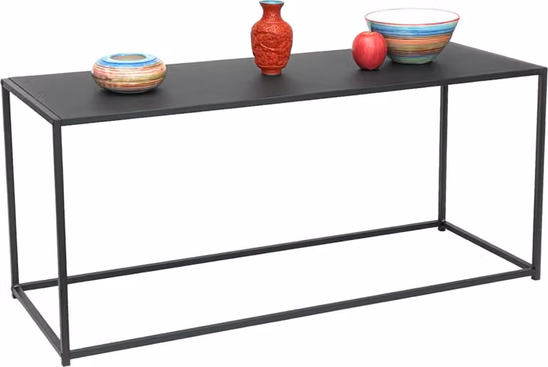 DanDiBo Tavolino da caffè nero in metallo quadrato 110x50x40 cm Tavolino da salotto 96470 Tavolo Tavolo da divano Tavolo da salotto Moderno