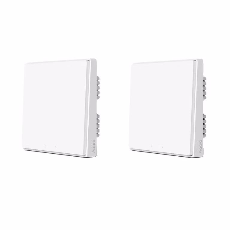 Aqara Interruttore a parete intelligente, connettività Zigbee, nessun conduttore di neutro richiesto, 2X D1 Nessun conduttore di neutro 1K