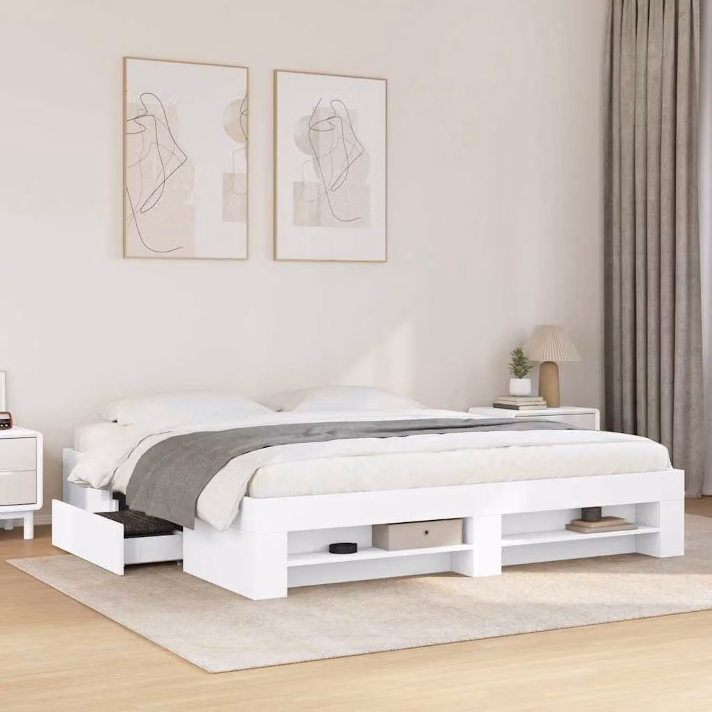 vidaXL Giroletto Bianco in Legno Multistrato 200x200 cm – 1