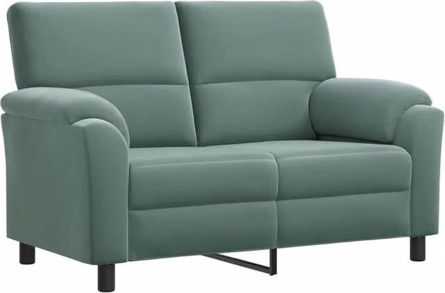 Divano moderno vidaXL in velluto verde con struttura in metallo, L: 154 cm, P: 85 cm, H: 93 cm